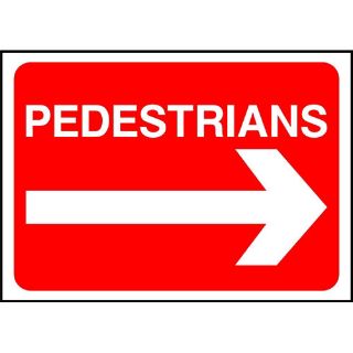Picture of "Pedestrains- Right Arrow" Sign 
