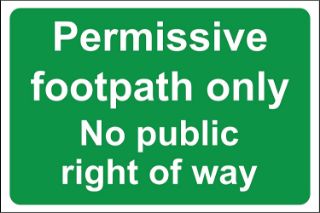 Picture of Permissive footpath only no public right of way 