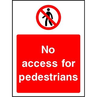 Picture of "No Access For Pedestrians" Sign 