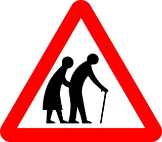 Picture of Frail pedestrians likely to cross road ahead 