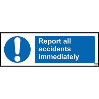 Picture of Report All Accidents Immediately Safety Sign 