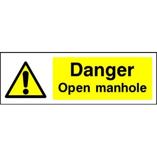 Picture of "Danger Open Manhole" Sign 