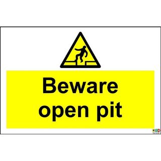 Picture of Warning Beware Open Pit Safety Sign