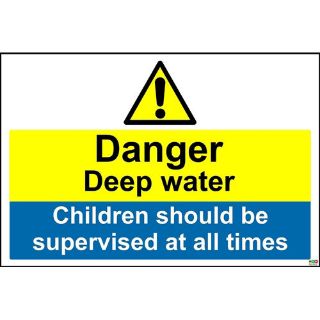Picture of Danger Deep Water Children Should Be Supervised At All Times Sign