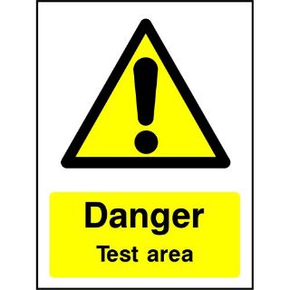 Picture of "Danger Test Area" Sign