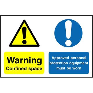 Picture of "Warning- Confined Space- Approved Personal Protection Equipment Must Be Worn" Sign 
