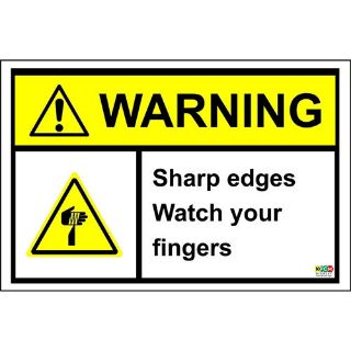 Picture of Warning Sharp Edges Watch Your Fingers Sign