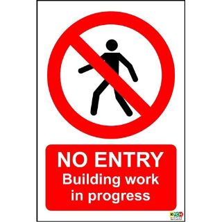 Picture of No Entry Building Work In Progress Sign