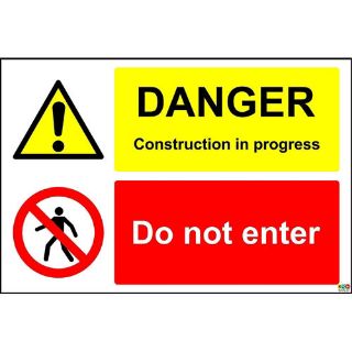 Picture of Danger Construction In Progress Do Not Enter Safety Sign