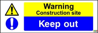 Picture of "Warning Construction Site Keep Out" Sign