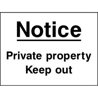 Picture of " Notice- Private Property Keep Out" Sign 