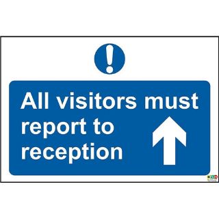 Picture of All Visitors Must Report To Reception Safety Sign 