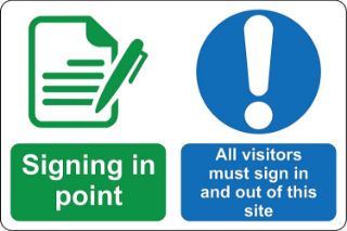 Picture of Signing in point all visitors must sign in and out of this site 