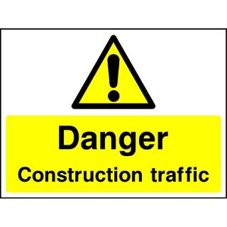 Picture of "Danger Construction Traffic" Sign