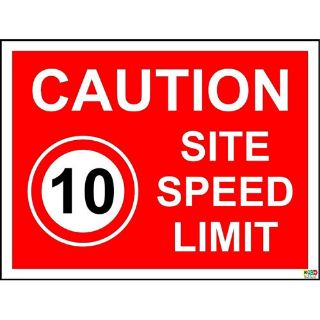 Picture of Caution Site Speed Limit 10 Mph Safety Sign