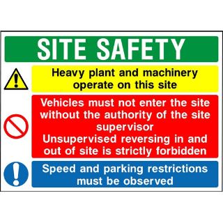 Picture of "Site Safety Heavy Plant And Machinery Operate On This Site" Sign