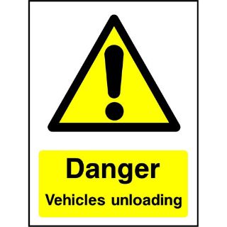 Picture of "Danger Vehicles Unloading" Sign 