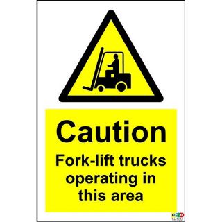 Picture of Warning Caution Fork-Lift Trucks Operating In This Area Safety Sign