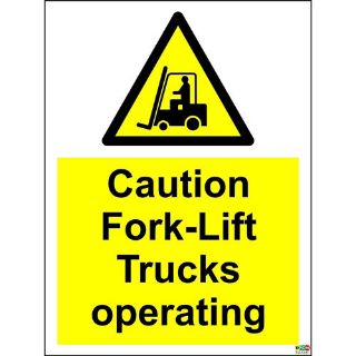 Picture of Warning Caution Fork-Lift Trucks Operating Safety Sign 
