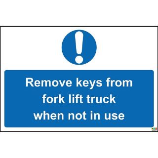Picture of Remove Keys From Forklift Truck When Not In Use Sign -