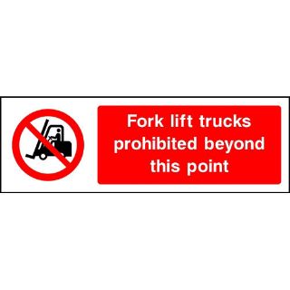 Picture of "Forklift Trucks Prohibited Beyond This Point" Sign 