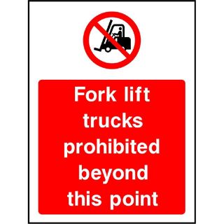 Picture of "Forklift Trucks Prohibited Beyond This Point" Sign 