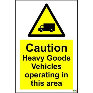 Picture of Warning Caution Heavy Goods Vehicles Operating In This Area Safety Sign 