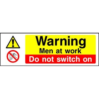 Picture of "Warning Men At Work- Do Not Switch On" Sign 