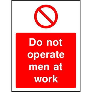 Picture of "Do Not Operate Men At Work" Sign 