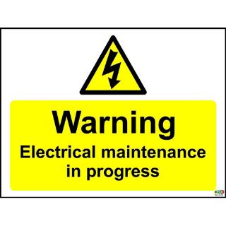 Kpcm Warning Electrical Maintenance In Progress Sign Made In The Uk