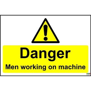 Picture of Danger Men Working On Machine Safety Sign