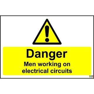 Picture of Danger Men Working On Electrical Circuits Safety Sign