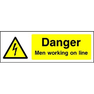 Picture of " Danger Men Working On Line" Sign 