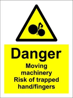 Picture of Warning Danger moving machinery risk of trapped hand fingers 