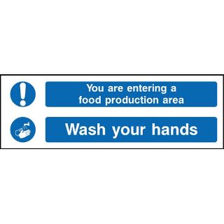 Picture of "You Are Now Entering A Food Production Area- Wash Your Hands" Sign 