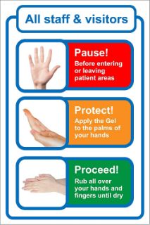 Picture of Hand sanitiser use instruction poster
