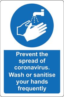 Picture of Prevent the spread of coronavirus wash or sanitise your hands frequently 