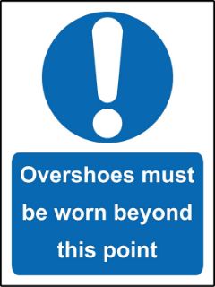 Picture of Overshoes must be worn beyond this point 