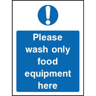 Picture of "Please Wash Only Food Equipment Here" Sign 
