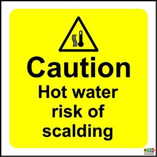 Picture of Warning Sign Caution Hot Water Risk Of Scalding Safety Sign 