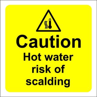 Picture of Warning sign Caution hot water risk of scalding  