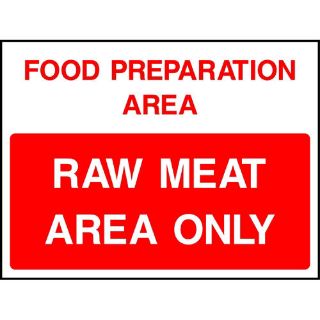 Picture of "Food Preparation Area- Raw Meat Area Only" Sign 