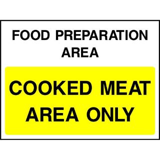 Picture of "Food Preparation Area-Cooked Meat Area Only" Sign 