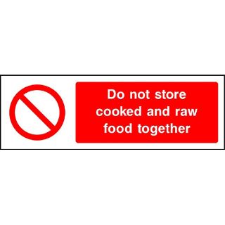 Picture of "Do Not Store Cooked And Raw Food Together" Sign 