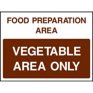 Picture of "Food Preparation Area- Vegetable Area Only" Sign 