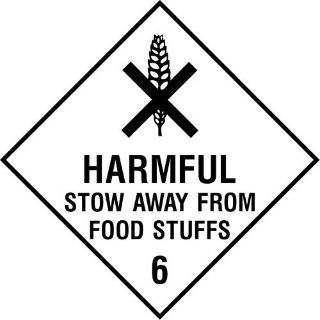 Picture of "Harmful Store Away From Food Stuffs 6" Sign