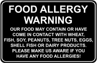 Picture of Please make us aware if you have any allergies 