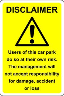 Picture of Disclaimer  - The management will not accept responsibility 