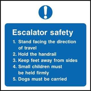 Picture of "Escalator Safety" Sign 