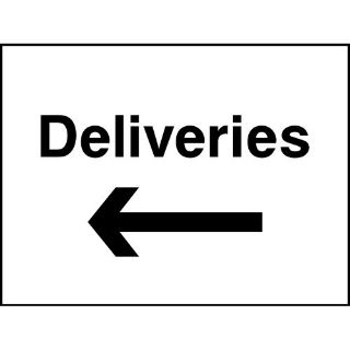 Picture of "Deliveries- With Left Arrow" Sign 